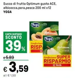 Iper La Grande Succo di frutta Optimum gusto ACE, albicocca,pera,pesca YOGA offerta