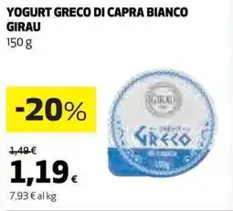 Ipercoop Yogurt greco di capra bianco GIRAU offerta