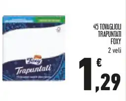 Conad 45 tovaglioli trapuntati FOXY offerta