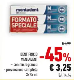Conad Dentifricio MENTADENT offerta