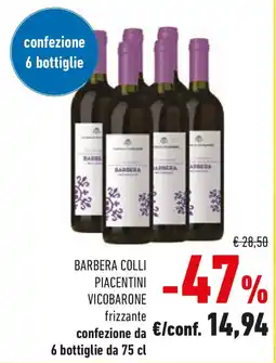Conad Barbera colli piacentini VICOBARONE offerta