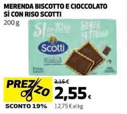 Ipercoop Merenda biscotto e cioccolato sì con riso SCOTTI offerta