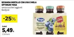 Ipercoop Bevanda mirtillo con uva e mela optimum YOGA offerta