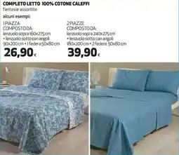 Ipercoop Completo letto 100% cotone caleffi offerta