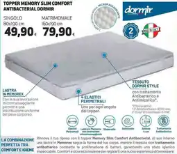Ipercoop Topper memory slim comfort antibacterial dormir offerta