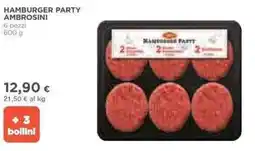 Ipercoop Hamburger party ambrosini offerta