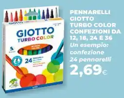 Ipercoop Pennarelli giotto turbo color confezioni da 12, 18, 24 e 36 offerta