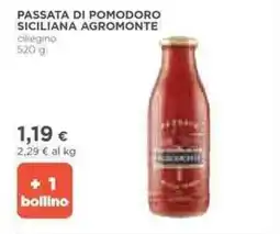 Ipercoop Passata di pomodoro siciliana agromonte offerta