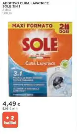 Ipercoop Additivo cura lavatrice sole 3in 1 offerta
