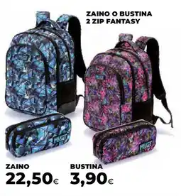 Ipercoop Zaino 2 zip fantasy offerta