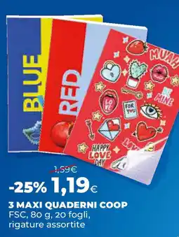Ipercoop 3 maxi quaderni COOP offerta