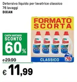 Iper La Grande Detersivo liquido per lavatrice classico 76 lavaggi DIXAN offerta