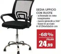 Happy Casa Sedia ufficio con ruote offerta