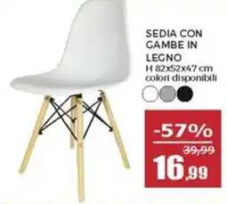 Happy Casa Sedia con gambe in legno offerta