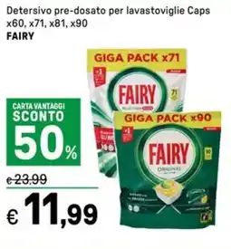 Iper La Grande Detersivo pre-dosato per lavastoviglie Caps x60, x71, x81, x90 FAIRY offerta