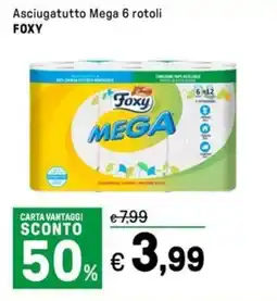 Iper La Grande Asciugatutto Mega 6 rotoli FOXY offerta
