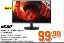 Expert acer MONITOR GAMING NITRO KG241YP3BIP offerta