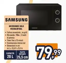 Iper La Grande SAMSUNG MICROONDE SOLO HS20A3010AL offerta