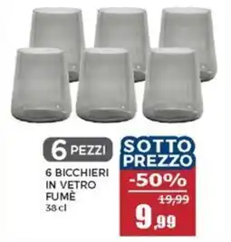 Happy Casa 6 bicchieri in vetro fume offerta