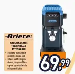 Iper La Grande Ariete MACCHINA CAFFÈ TRADIZIONALE 1399 SKY BLU offerta