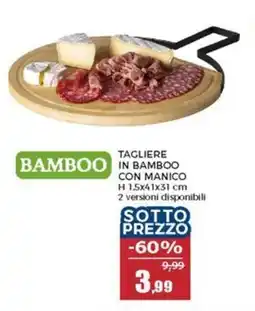 Happy Casa Tagliere bamboo in bamboo con manico offerta