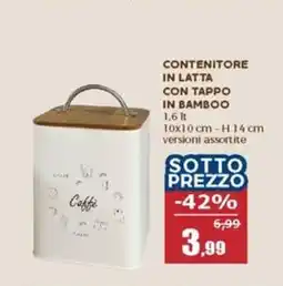 Happy Casa Contenitore in latta con tappo in bamboo offerta