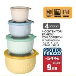 Happy Casa 4 contenitori ermetici con coperchi offerta