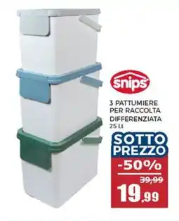 Happy Casa snips 3 PATTUMIERE PER RACCOLTA DIFFERENZIATA offerta