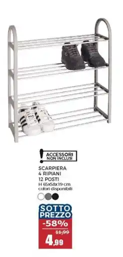 Happy Casa Scarpiera 4 ripiani 12 posti offerta