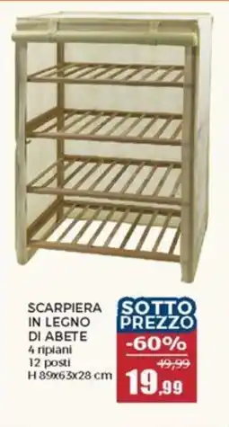 Happy Casa Scarpiera in legno di abete offerta