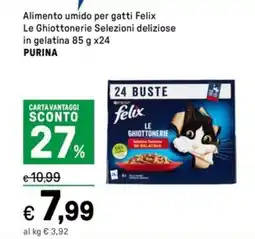 Iper La Grande Alimento umido per gatti Felix Le Ghiottonerie Selezioni deliziose in gelatina PURINA offerta