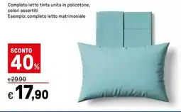 Iper La Grande Completo letto tinta unita in policotone, colori assortiti offerta
