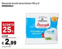 Iper La Grande Mozzarella Accadi senza lattosio GRANAROLO offerta