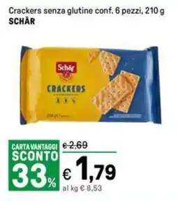 Iper La Grande Crackers senza glutine SCHÄR offerta