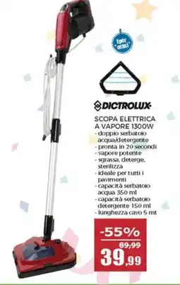 Happy Casa Dictrolux- scopa elettrica a vapore 1300W offerta