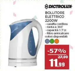 Happy Casa Dictrolux bollitore elettrico 2200W offerta