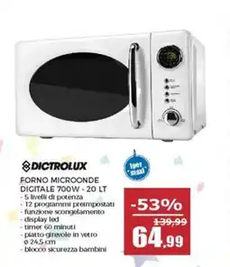 Happy Casa Dictrolux forno microonde digitale 700W offerta