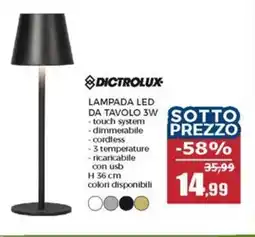 Happy Casa Dictrolux lampada LED da tavolo 3W offerta