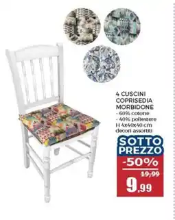 Happy Casa 4 cuscini coprisedia morbidone offerta