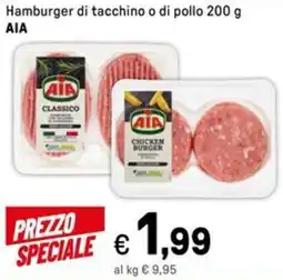 Iper La Grande Hamburger di tacchino o di pollo AIA offerta