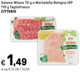 Iper La Grande Salame Milano 70 g o Mortadella Bologna IGP Tagliofresco CITTERIO offerta