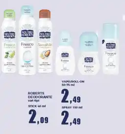Happy Casa Roberts deodorante stick vari tipi offerta