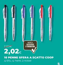 Extracoop 10 penne sfera a scatto COOP offerta