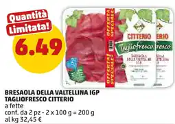 PENNY Bresaola della valtellina igp tagliofresco CITTERIO offerta