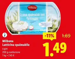 Lidl Milbona Latticino spalmabile offerta