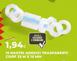 Extracoop 10 nastri adesivi trasparenti coop 33 m x 15 mm offerta