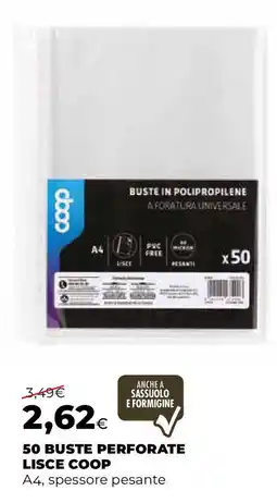Extracoop 50 buste perforate lisce COOP offerta