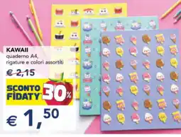 Esselunga KAWAII quaderno A4 offerta