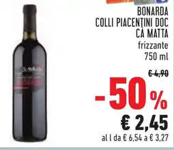 Conad Bonarda colli piacenţini DOC CÀ MATTA offerta