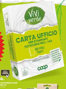 Extracoop Risma VIVIVERDE coop formato A4 fogli offerta